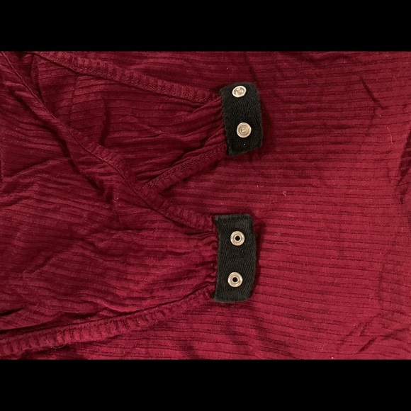 Maroon ribbed bodysuit - Picture 3 of 4